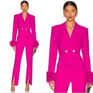 NWT NBD x Revolve Elisha Blazer + Pant set in Fuchsia